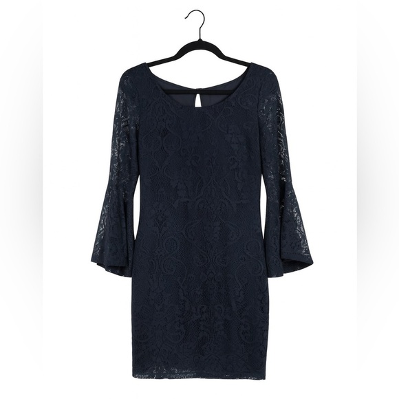 Bcx Size Small Navy Lace Dress. Excellent Condition. 28” Waist, 33” Length - Picture 1 of 3